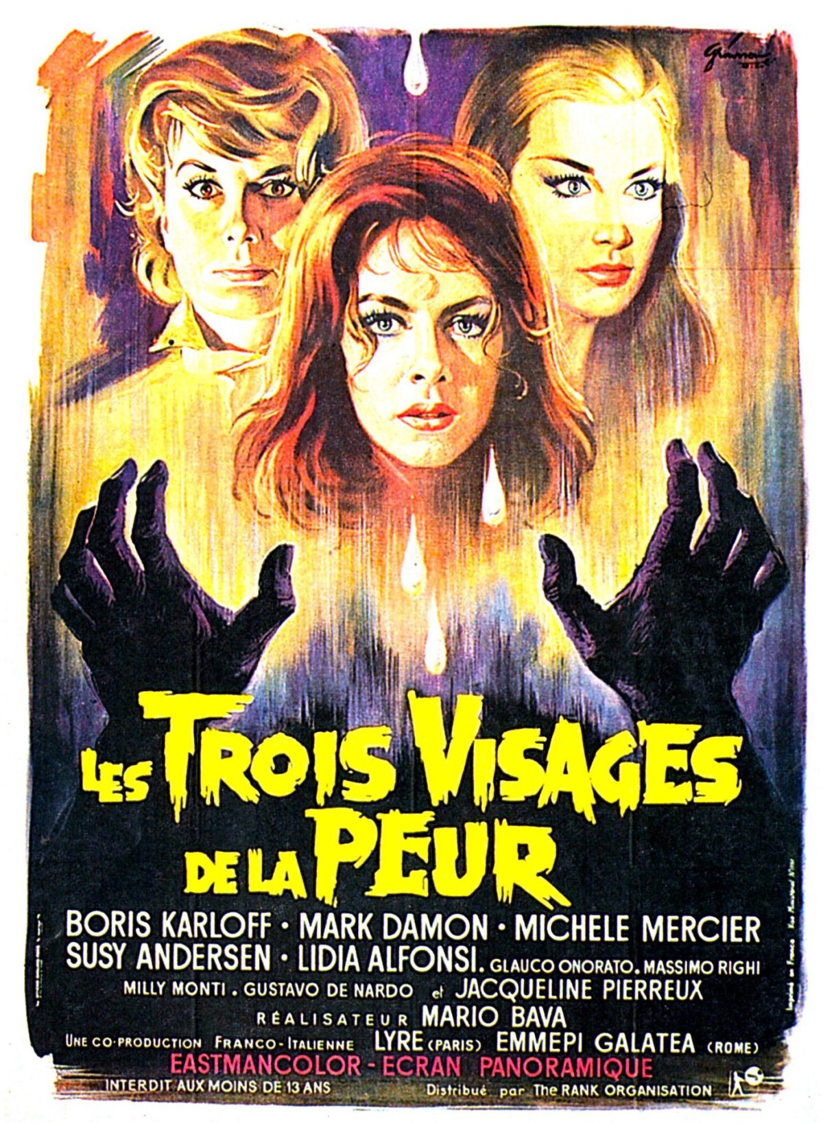 Affiche De Film I TRE VOLTI DELLA PAURA - Poster HQ 60x80cm - Neuf Sous Rouleau